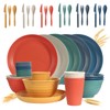 Wheat Straw Dinnerware Sets 36 Piece Unbreakable Dinnerware Sets, Reusable
