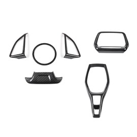 Linskip Steering Wheel Kit Compatible with Chevy Camaro 2016-2024, (8'' screen) Center Console Information Screen & Gear Shift Panel Trim for Camaro Interior accessories Carbon Fiber Black