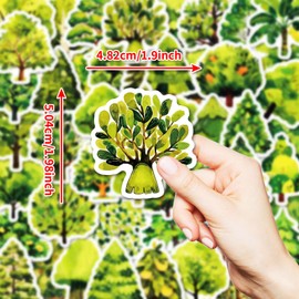 50 Packs Green Forest Stickers Water Bottles Laptop Phone Computer Guitar Skateboard Hydroflasks Green Forest Sticker Waterproof Aesthetic Trendy Decals for Kids Teens Girls Adults