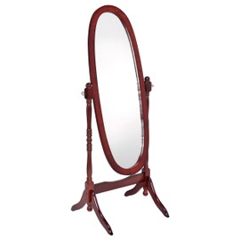 Coaster Home Furnishings - Foyet - Wood - Cheval Standing Mirror with Swivel Base, Adjustable Viewing Angles and Turned Posts - Bedroom, Entryway & Dressing Area - Merlot - 3101
