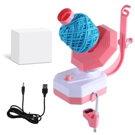 Electric Wool Winder - Automatic Yarn Winder, Wool Unwinder, Ball Winder, Yarn Winder for Crochet with Continuous Speed, Ideal Aid for Knitting Lovers (Pink)