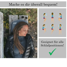 Zenft Travel Pillow - Outdoor Pillow, Travel Pillow, Extra Soft, Travel Pillow - Inflatable Pillow, Camping Equipment, Backpacking, Car, Train, Picnic, Beach - Ideal for Holidays and Travel