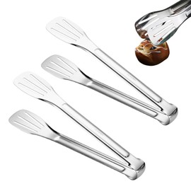 Asdays Stainless Steel Camping BBQ Steak Fry Spatula Kitchen Tongs (Set of 2, 9.4 inches (24 cm)