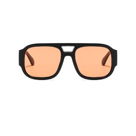 IKANOO Trendy Retro Oversized Aviator Sunglasses for Women Men Luxury Designer Thick Frame 70s Vintage Square Shades﻿ (Orange)