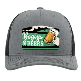 Bogeys And Beers Hat - Golf Accessories For Men - Funny Golf Hats For Men - Fathers Day Gift - Christmas Birthday Valentines Retirement Gifts For Him Husband Dad Uncle - Richardson 112 Trucker