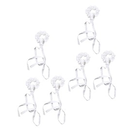 Vaguelly 6pcs Ribbon Hair Scrunchies for Women Elastic Hair Ties with Playful Decoration for Any Occasion