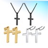 Ipetboom 6pcs Shiny Cross Pendant Necklace Durable Stainless Steel Fashion