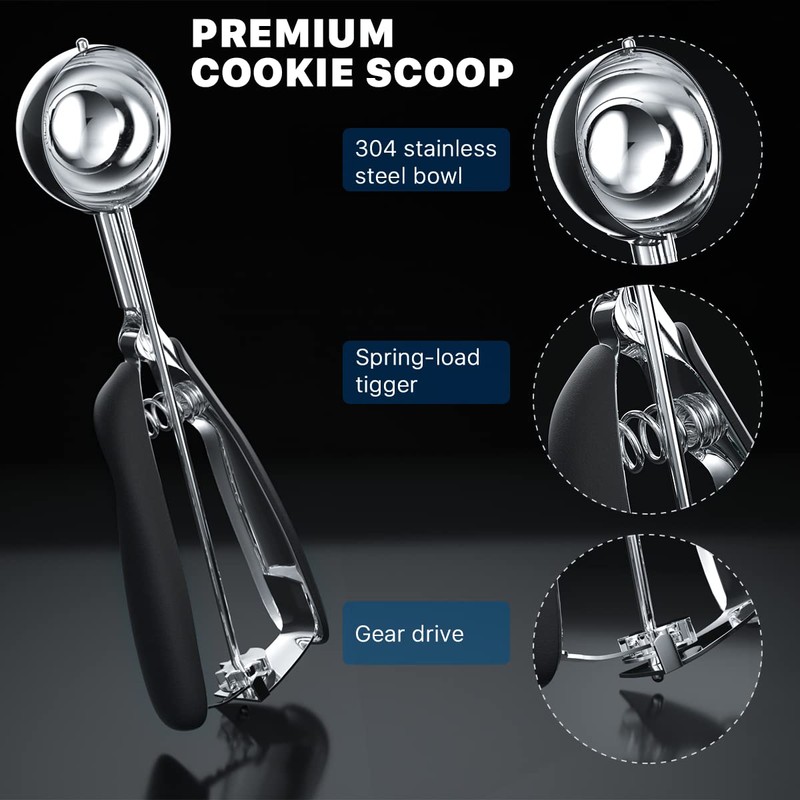 Ice Cream Scoop Set, UYOTBKEUB Professional 304 Stainless Steel Cookie
