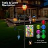 LUJII 6.8FT Solar Shepherds Hooks for Outdoors, Decorative RGB Lights,