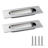 Septe 2 Pack 120mm Flush Sliding Closet Door Pulls, Pocket