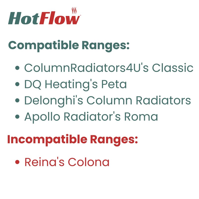 Hot Flow Single Traffic White Column Radiator Foot - 100mm
