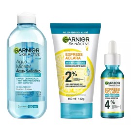 Kit Garnier rutina express aclara anti-imperfecciones ácido salicílico