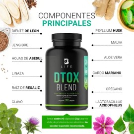 Detox Natural De 180 Cápsulas, Dtox Blend B Life