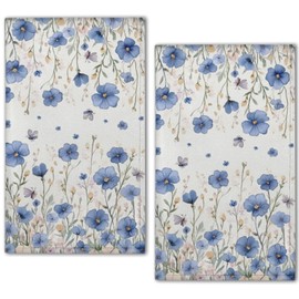Kolabimo Wildflower Poppy Flowers Kitchen Towels Set of 2 Soft Super Absorbent Dish Towels 28.3x17.7 Inch Quick Dry Microfiber Hand Towel for Cooking Cleaning and Kitchen Decor