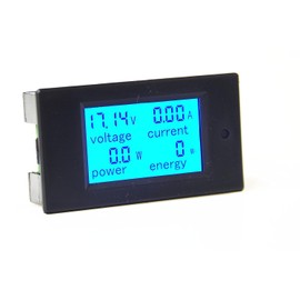KNACRO DC 6.5V-100V 20A Voltage Amperage Power Energy Meter DC Volt Amp Tester Gauge Monitor LCD Digital Display with Blue Backlight Measuring Volts Current with Built-in Shunt
