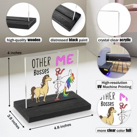 Funny Boss Gifts for Women, Her, Fun Boss Desk Decor, Gag Humorous Boss Appreciation Thank You Gifts Decorative Signs Plaques WAB64