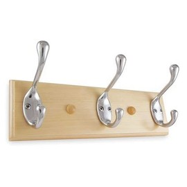 Coat and Garment Rack, 3 Hook, Chrome