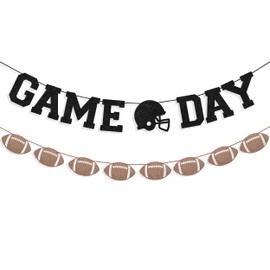 FAKTEEN Football Party Banners Game Day Banner with Football Garland Banner for Football Party Decorations Sports Football Theme Festival Birthday Baby Shower Decoration Supplies