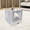Cat Litter Box, Foldable Enclosed Top Entry with Litter Catching