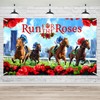 Lofaris Run for Roses Themed Horse Racing Party Banner -