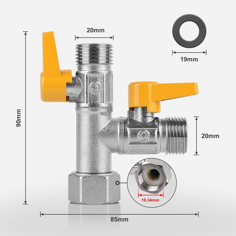 CPROSP T Distributor 1/2 Inch Brass with 2 Rotary Switches,