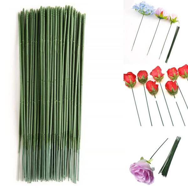 100 pcs Plastic Floral Stem 9.84 inch/25 cm, Artificial Flower