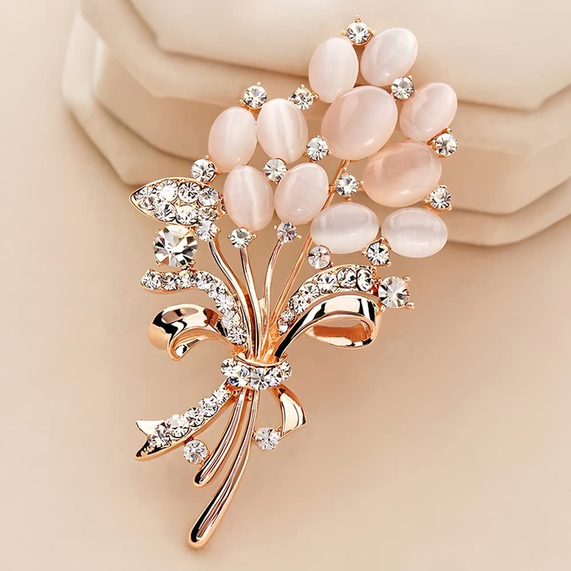 2PCS Wedding Bridal Crystal Corsage Brooch Pin for Women Classy