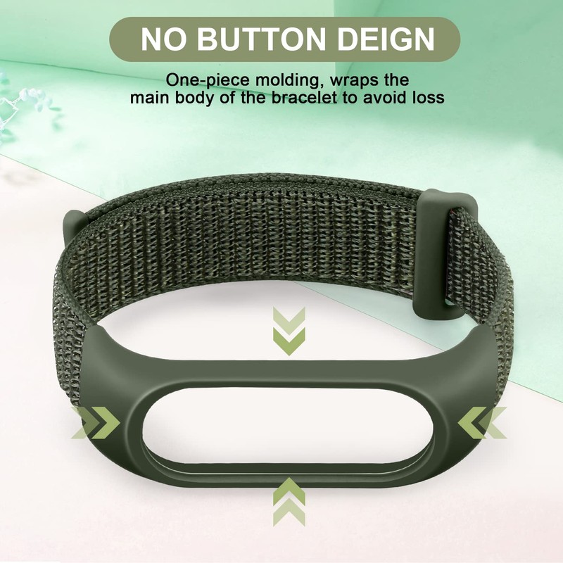 Onetmpre Elastic Nylon Replacement Strap, Compatible Models Miband 7, Miband