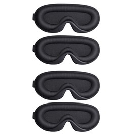 Eye Mask for Women Men 3D Comfort Soft Breathable Eye Mask for Sleeping Blocks Light for Travel Yoga Nap Sleep 4 Pack Black