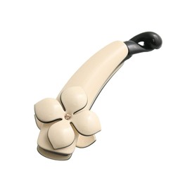 VINGTAINE H7567-BE- Banana Clip, Flower Enamel, Stone, Point, Flower Hair Accessory