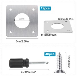 12PCS Bird Nest Box Protection Plates 32mm, Wild Bird Boxes Garden Small Birds Metal Plate, Birdhouses Bird Houses Robin Nest Box Sparrow Nest Box Owl