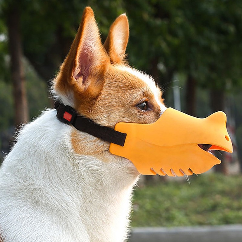 Dog Silicone Mouth Cover Bite and Bark Prevention Breathable Adjustable