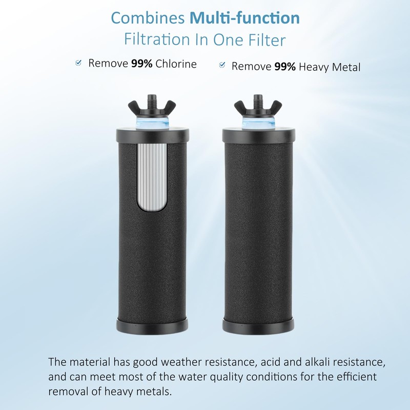 LYCDMONT 2.25G Ultra-Filtration Gravity Water Filter System，304 Stainless Steel Countertop