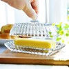 6.5'' Glass Butter Dish with Lid,Clear Classic Covered Butter Container
