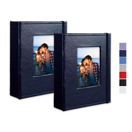 Cherrich Álbum de fotos pequeño de 4 x 6 pulgadas, paquete de 2 libros de fotos de piel, cada mini álbum de 26 páginas tiene capacidad para 52 fotos, carpeta de presentación artística para tarjetas postales y almacenamiento de imágenes