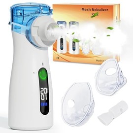 Inhaler for Adults, Children's Inhaler with Portable USB Electric Inhalers, Nebulizer Inhaler with LED Timer, Nebulizer Inhaler for Relieving Respiratory Infections (Blue)