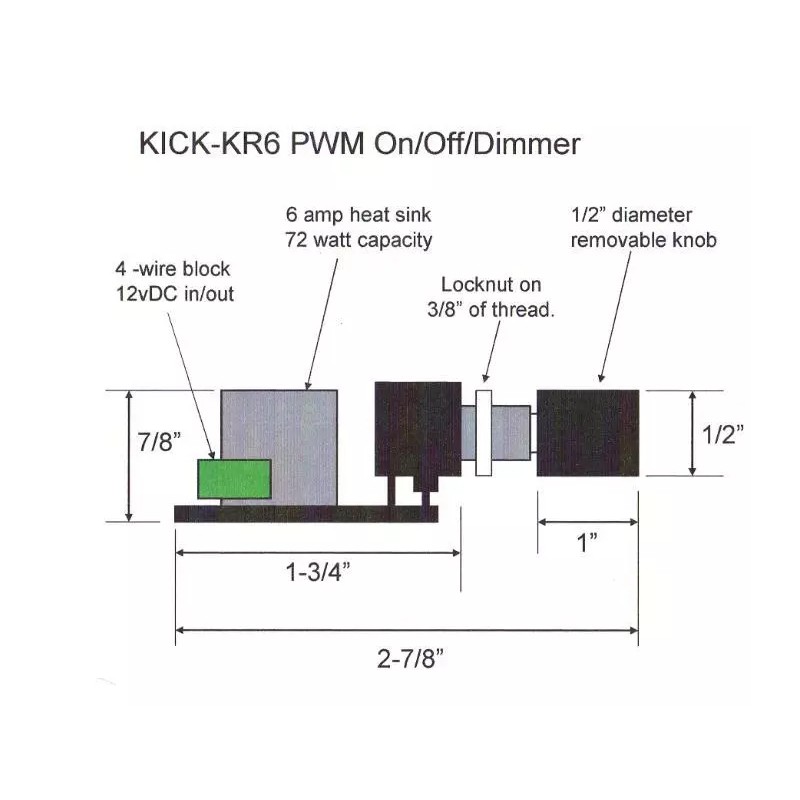 Kick KR6 dimmer PWM dimmer 12vDC for LED lighting 72