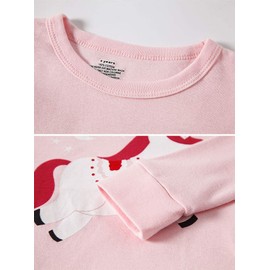 Girls Pyjamas Set Toddler Clothes 100% Cotton Sleepwear Animal Printed Pink Unicorn Nightwear Winter Long Sleeve PJs 2 Piece Outfit for Kids, 01 Unicorn, 4-5 Years