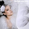 Feather Hair Clip Swan Ostrich Ballet Style Fluffy Plush Hair