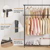 Calmootey Double Rods Clothes Garment Rack, Rolling Clothing Rack for