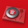 Key Chain Vinyl disch 3D. Record player Retro Music Black