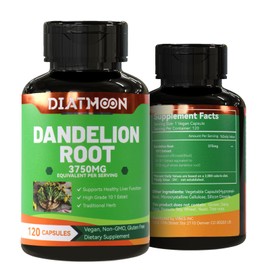 DDIATMOON Dandelion Root Supplement 3750mg, 100% Vegetarian, Non-GMO, Gluten Free, 240 Capsules, 8 Month Supply