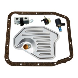 SLTY 4R70W 5 Pieces Transmission Solenoid Valve Set Filter Kit Gasket EPC TCC Shift Solenoid Set Compatible with Ford 1996-1997