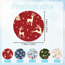 25pcs Sensor Covers, Christmas Theme Glucomart Tape Waterproof Sensor Patches Stickers 5 Patterns Non-Woven Fabric Sensor Adhesive Patches for CGM Libre 2 or 3