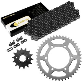 Caltric Black Drive Chain And Sprocket Kit for Kawasaki Ninja 250R EX250F 1988-2007