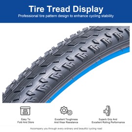 FengCan 27.5 x 2.50 Tyres 64-584 27.5 x 2.5 Bicycle Tyres, 27.5 Inch Bicycle Coat Foldable Suitable for 27.5 x 2.50 27.5 x 2.60 City/Mountain/Road Bike Bicycle Tyre Replacement Wheel (One)