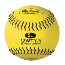 Markwort Lite Weight and Weighted Leather Softball, Optic Yellow, 5-Ounce