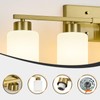 FonmYim Brushed Gold Bathroom Light Fixtures, 4-Light Modern Vanity Light