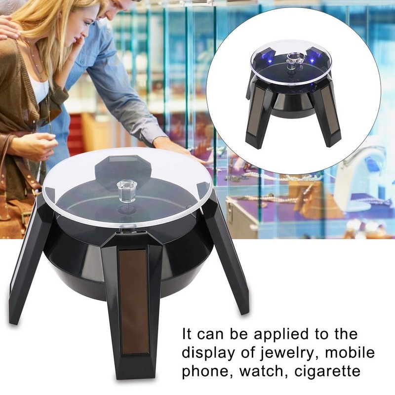 Semme Solar Turntable,Solar Rotating Display Stand, 360° Rotating Turntable with