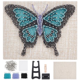 WEBEEDY DIY Blue Butterfly String Art Kit for Adults Beginners 3D Animal String Art Crafts Kit,Arts Crafts Kit Include All Necessary Accessories and Frame, Christmas Home Wall Decor Unique Gift